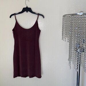 Lulus Fine Day Washed Brown Spaghetti Dress Size Small